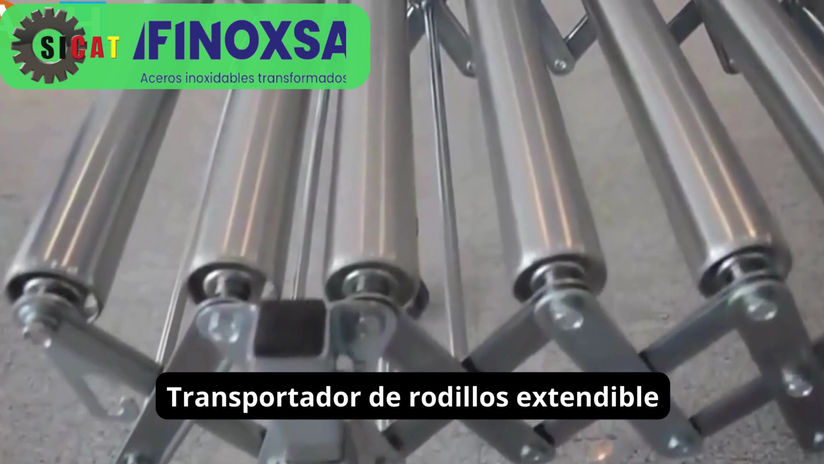 Transportador de rodillos extendible